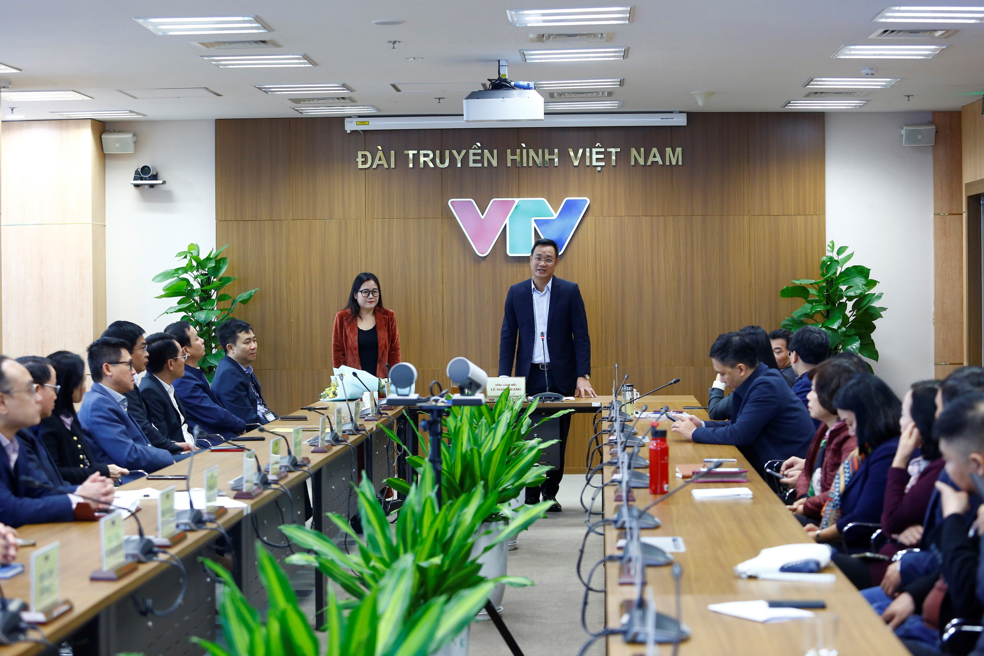 Tổng Giám đốc Đài THVN Lê Ngọc Quang phát biểu tại buổi lễ