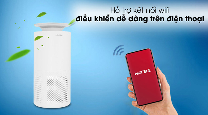 Máy lọc không khí Hafele có hỗ trợ kết nối wifi với ứng dụng Hafele Smart Living trên điện thoại