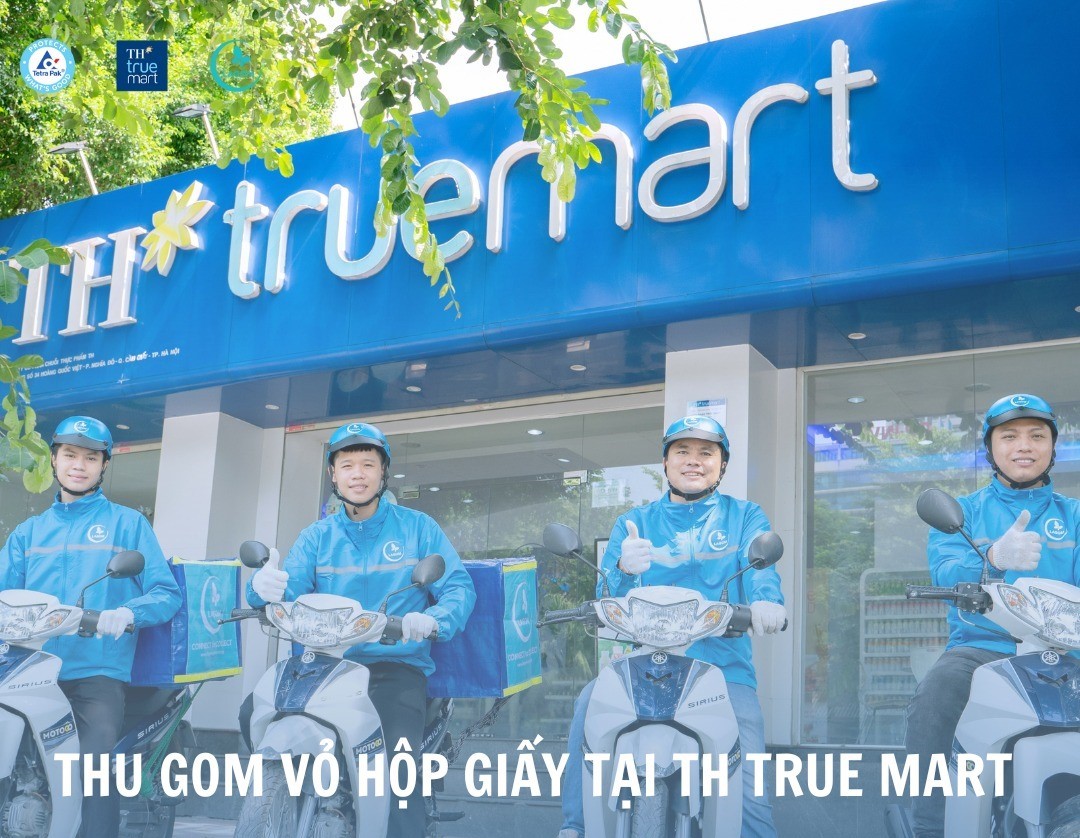 Thu gom vo hop giay tai TH true mart