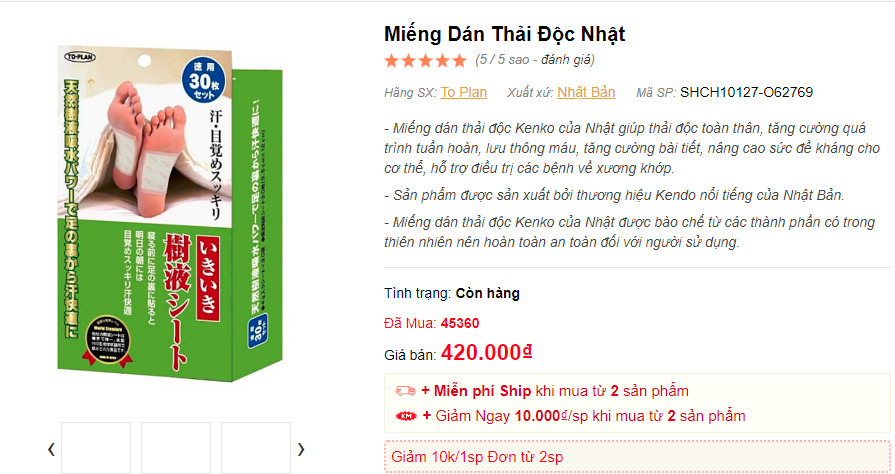 Miếng dán thải độc chân 15