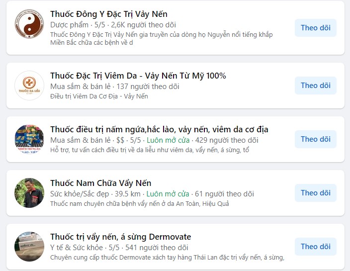 quảng cáo trị vảy nến