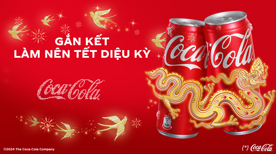 CocaCola và hình ảnh “rồng vàng” làm mới nhận diện Tết 2024