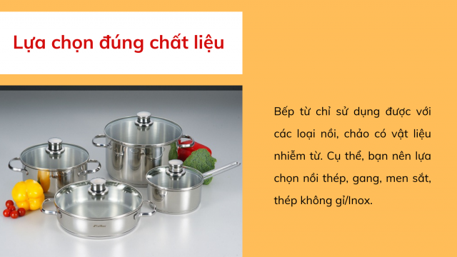 Cách chọn loại nồi phù hợp khi dùng bếp từ